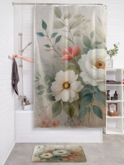 Штора для ванной с водоотталкивающей пропиткой «Нежные пионы» - Фото 2