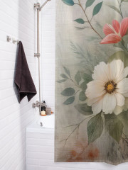 Штора для ванной с водоотталкивающей пропиткой «Нежные пионы» - Фото 3