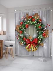 Штора для ванной с водоотталкивающей пропиткой «Новогодние колокольчики» - Фото 1