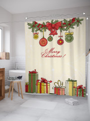 Штора для ванной с водоотталкивающей пропиткой «Новогодние подарки» - Фото 1