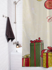 Штора для ванной с водоотталкивающей пропиткой «Новогодние подарки» - Фото 3