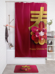 Штора для ванной с водоотталкивающей пропиткой «Новогодний лотос» - Фото 2