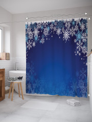 Штора для ванной с водоотталкивающей пропиткой «Новогодний снегопад» - Фото 1