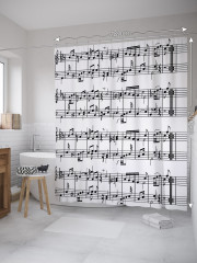 Штора для ванной с водоотталкивающей пропиткой «Нотный лист» - Фото 1