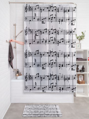 Штора для ванной с водоотталкивающей пропиткой «Нотный лист» - Фото 2