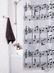 Штора для ванной с водоотталкивающей пропиткой «Нотный лист» - Фото 3
