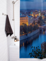Штора для ванной с водоотталкивающей пропиткой «Ночная Прага» - Фото 3
