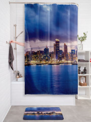 Штора для ванной с водоотталкивающей пропиткой «Ночной город» - Фото 2