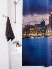 Штора для ванной с водоотталкивающей пропиткой «Ночной город» - Фото 3