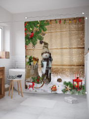 Штора для ванной с водоотталкивающей пропиткой «Обаятельный снеговик» - Фото 1