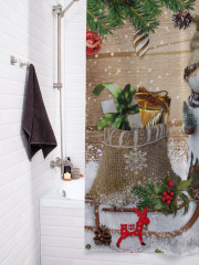 Штора для ванной с водоотталкивающей пропиткой «Обаятельный снеговик» - Фото 3