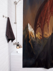 Штора для ванной с водоотталкивающей пропиткой «Одинокий дракон» - Фото 3