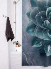 Штора для ванной с водоотталкивающей пропиткой «Одинокий лотос» - Фото 3