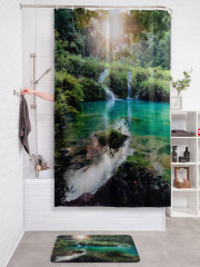 Штора для ванной с водоотталкивающей пропиткой «Озерные водопады» - Фото 2