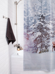 Штора для ванной с водоотталкивающей пропиткой «Олени в снегу» - Фото 3