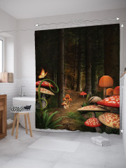 Штора для ванной с водоотталкивающей пропиткой «Опасные грибы» - Фото 1