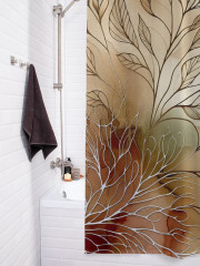 Штора для ванной с водоотталкивающей пропиткой «Орнамент листьев» - Фото 3