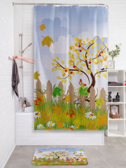 Штора для ванной с водоотталкивающей пропиткой «Осенний дворик» - Фото 2