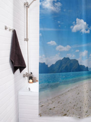 Штора для ванной с водоотталкивающей пропиткой «Пальмы на островах» - Фото 3