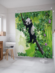Штора для ванной с водоотталкивающей пропиткой «Панда» - Фото 1
