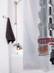 Штора для ванной с водоотталкивающей пропиткой «Париж кафе и эйфелевая башня» - Фото 3