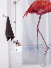 Штора для ванной с водоотталкивающей пропиткой «Парочка фламинго» - Фото 3