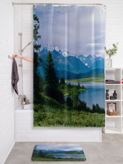 Штора для ванной с водоотталкивающей пропиткой «Пейзаж гор» - Фото 2