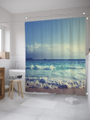 Штора для ванной с водоотталкивающей пропиткой «Пенное море» - Фото 1
