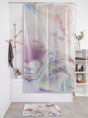 Штора для ванной с водоотталкивающей пропиткой «Переливы цветного мрамора» - Фото 2