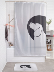 Штора для ванной с водоотталкивающей пропиткой «Пес и лошадь» - Фото 2