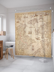 Штора для ванной с водоотталкивающей пропиткой «Пиратские знания» - Фото 1