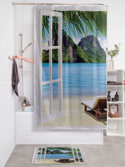 Штора для ванной с водоотталкивающей пропиткой «Пляжное окно» - Фото 2