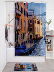 Штора для ванной с водоотталкивающей пропиткой «По улицам на лодке» - Фото 2