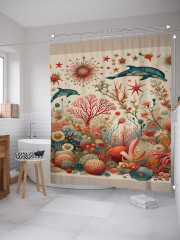 Штора для ванной с водоотталкивающей пропиткой «Подводная сказка» - Фото 1
