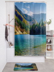 Штора для ванной с водоотталкивающей пропиткой «Пологий берег горного озера» - Фото 2