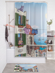 Штора для ванной с водоотталкивающей пропиткой «Портовая улица» - Фото 2