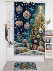 Штора для ванной с водоотталкивающей пропиткой «Праздничная елка» - Фото 2