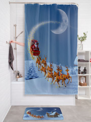 Штора для ванной с водоотталкивающей пропиткой «Прибытие Санты» - Фото 2