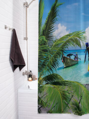 Штора для ванной с водоотталкивающей пропиткой «Путешественники на берегу» - Фото 3