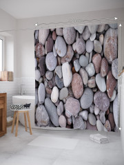 Штора для ванной с водоотталкивающей пропиткой «Разная галька» - Фото 1
