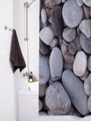 Штора для ванной с водоотталкивающей пропиткой «Разная галька» - Фото 3