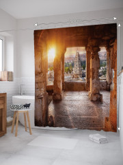 Штора для ванной с водоотталкивающей пропиткой «Рассвет сквозь колонны» - Фото 1