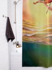 Штора для ванной с водоотталкивающей пропиткой «Русалка и скрипка» - Фото 3