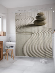 Штора для ванной с водоотталкивающей пропиткой «Сад дзен» - Фото 1