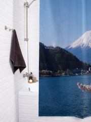 Штора для ванной с водоотталкивающей пропиткой «Сакура на фоне Фудзиямы» - Фото 3