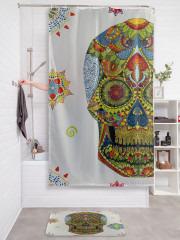 Штора для ванной с водоотталкивающей пропиткой «Сахарный череп из Мексики» - Фото 2