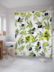 Штора для ванной с водоотталкивающей пропиткой «Свежие оливковые ветви» - Фото 1