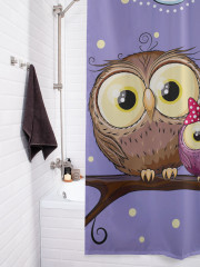 Штора для ванной с водоотталкивающей пропиткой «Семья сов на дереве» - Фото 3
