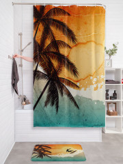 Штора для ванной с водоотталкивающей пропиткой «Серф на закате» - Фото 2