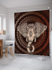 Штора для ванной с водоотталкивающей пропиткой «Слоновая мандала» - Фото 1